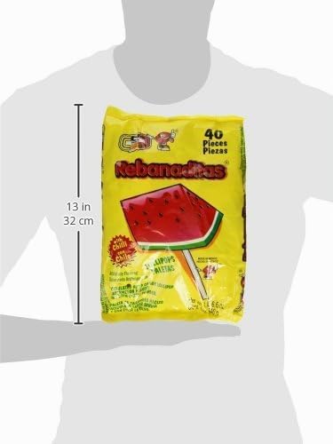 Vero Rebanaditas Paletas Sabor Sandia Hard Candy Chili Cubierto Lollipops 40 pcs