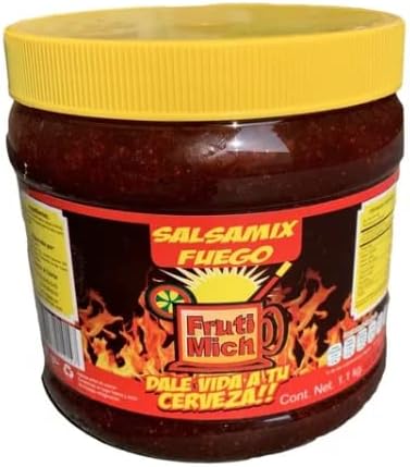 FrutiMich, Dulce para Micheladas y Escarchar, Sabor Salsa Picante FUEGO , 1.1 kg.