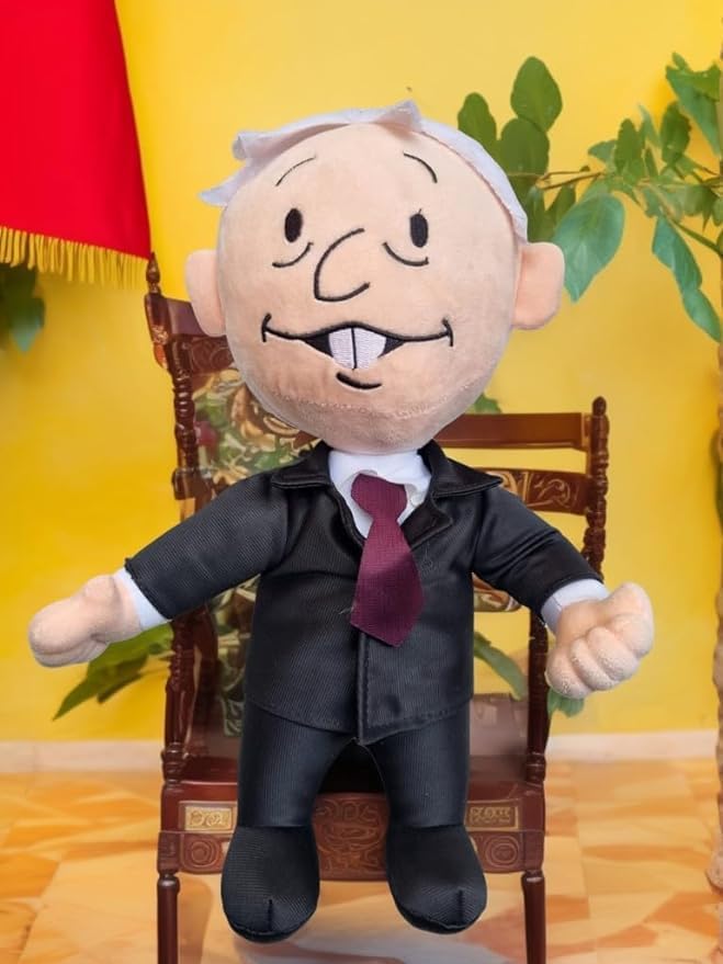 BECDEL SHOP AMLO Peluche Parlante con Sonido, 55cm Alto, Peje Presidente, Adorable - Resistente - Tierno, con Frases características del Presidente, Ideal para colección o Regalo