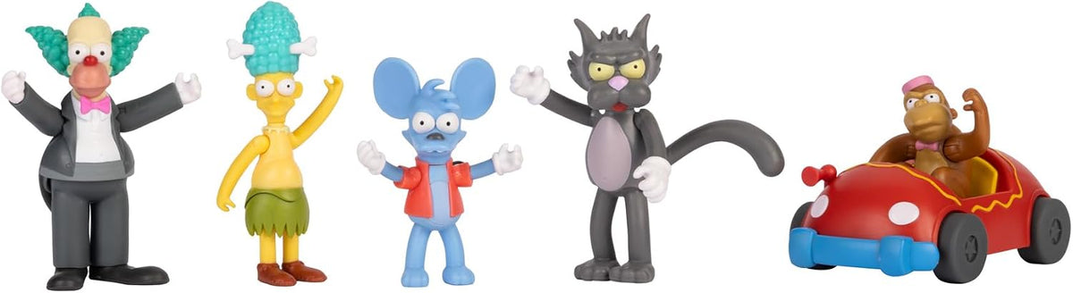 Jakks Pacific - The Simpsons Multipack de Figuras 2.5″ Krusty The Clown Show – Set Coleccionable con Personajes Icónicos para Fans y Niños 4+ Años