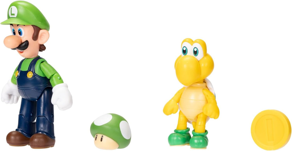 Mlec tech Super Mario Nintendo - Figura de 4 Pulgadas, Paquete de 2: Luigi & Koopa Troopa