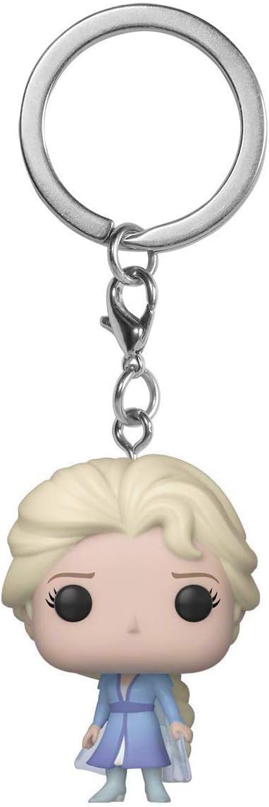 Funko Elsa: Pocket Pop! Mini-Figural Llavero y 1 Paquete clásico de Tarjetas de Comercio (40907)