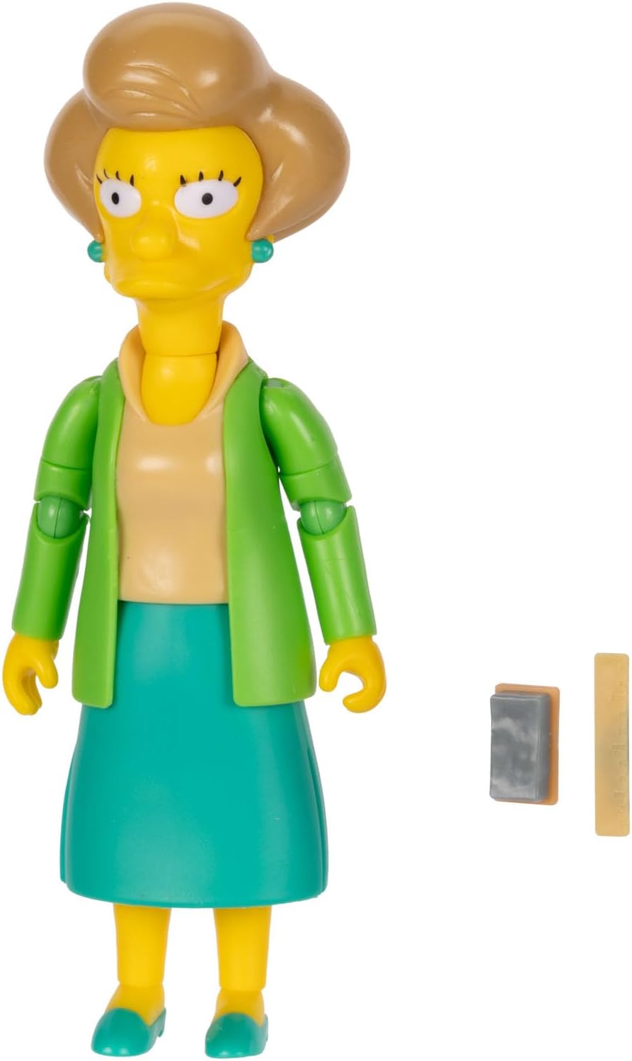 The Simpsons - Cifras de acción Edna Krabappel de 5 Pulgadas con GIS y Regla