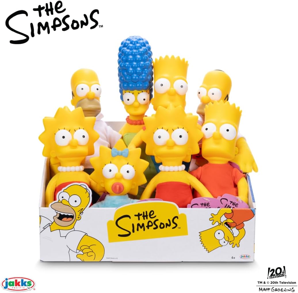 JAKKS Pacific Disney The Simpsons Homer - Peluche con Cuerpo de Tela Suave con Cabeza esculpida con Licencia Oficial de Disney