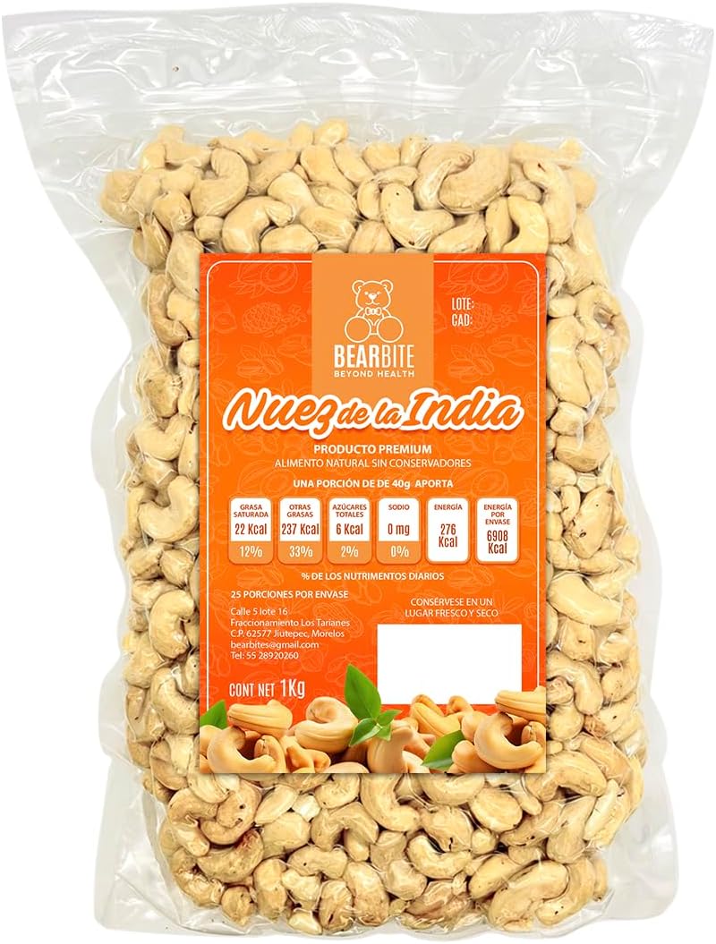 BEARBITE Nuez de la india 1kg Producto Premium Sin Conservadores