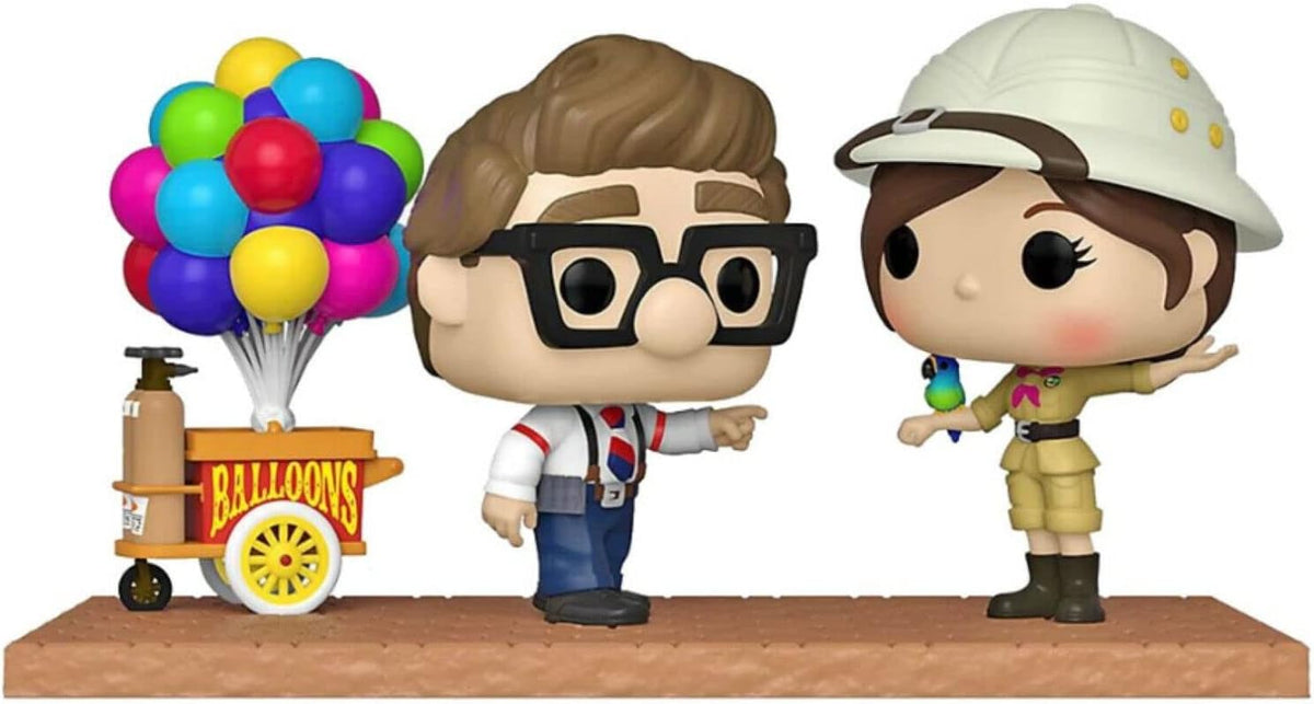Funko Pop! Moment Disney Pixar Up Carl & Ellie - Cifras de Vinilo con Carrito de Globos - Edición Especial Exclusiva