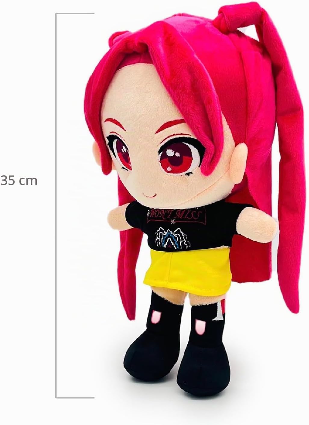 Genérico ULT Peluche Premium Anime con Cabello Rosa Guerrera k Pop Muñeca Suave Coleccionable Unisex Tema Programa de TV Mira