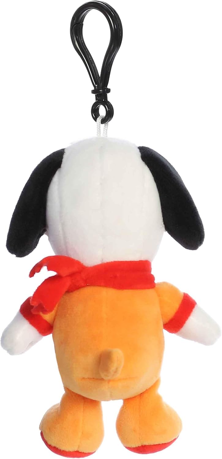 Aurora® Timeless Peanuts® - Peluche con clip de astronauta Snoopy - Personajes clásicos - Recuerdos duraderos - Naranja 5 pulgadas