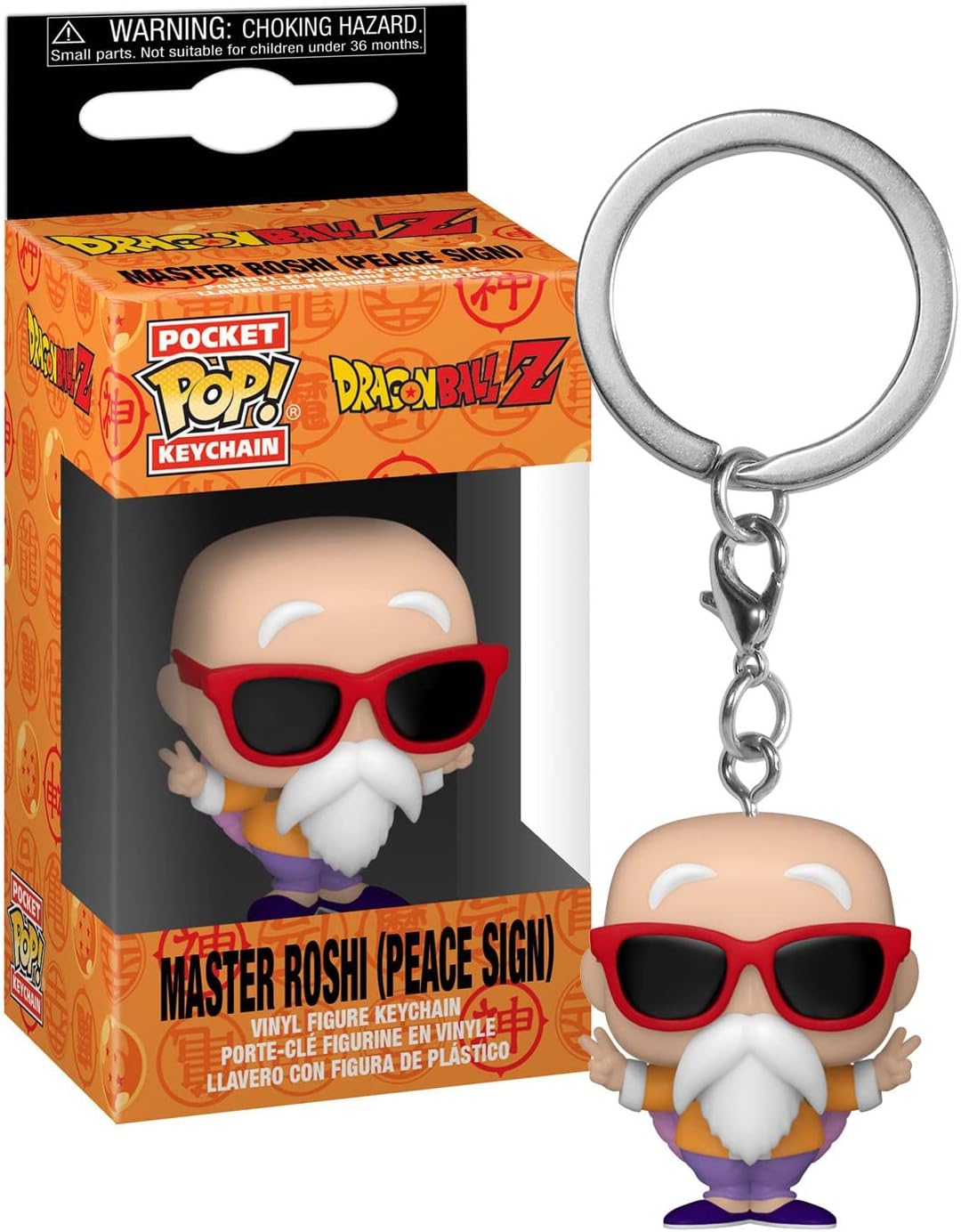 Funko Pop! Keychain: DBZ - Master Roshi - (Peace Sign) Dragon Ball Z - Minifigura de Vinilo Coleccionable Llavero Original - Relleno de Calcetines - Idea de Regalo - Mercancia Oficial