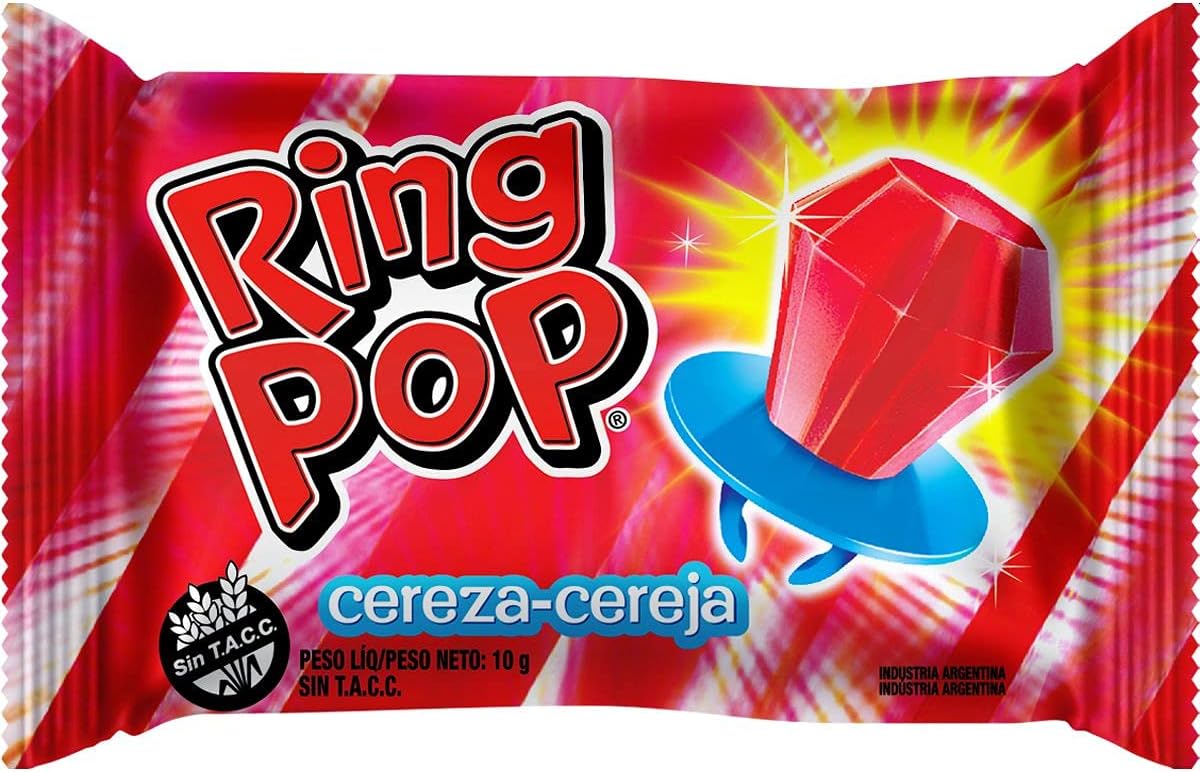 Rin Pop, Anillos de Caramelo, Variedad de Sabor 12 pz, 14 gr c/u