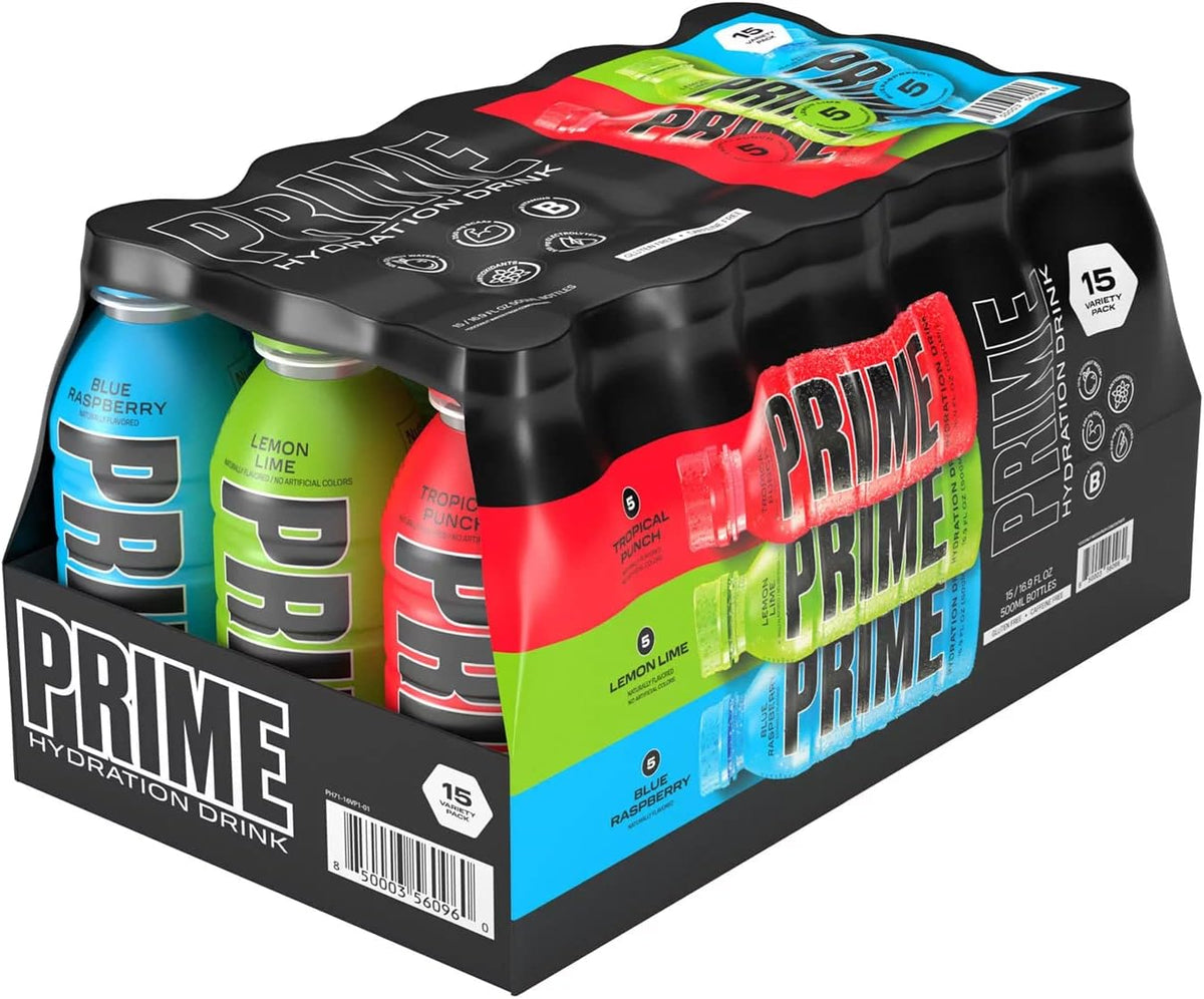 Prime Hydration Paquete variado de bebidas (17.8 onzas, paquete de 15)