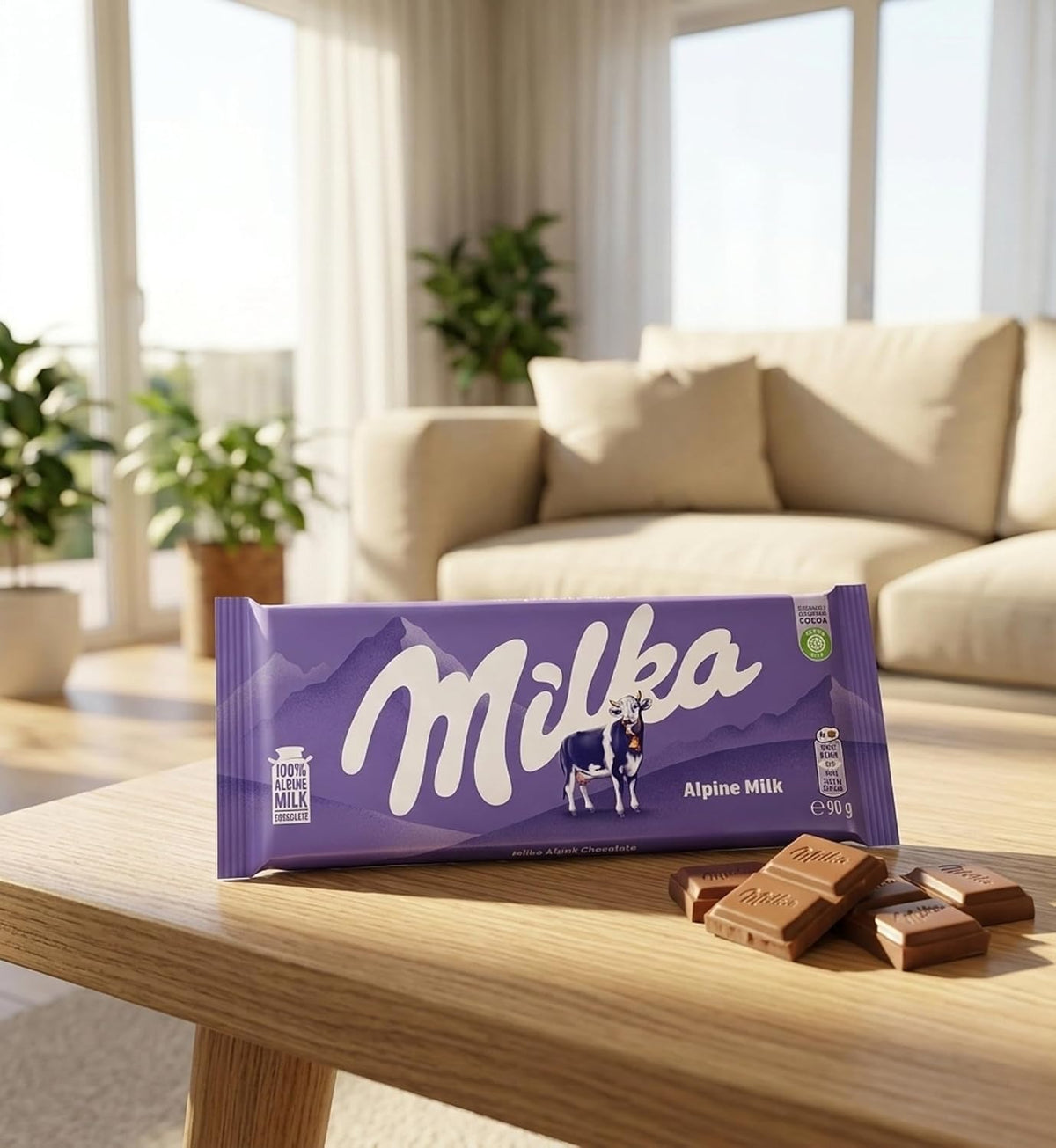 Milka Alpenmilch Alpine Milk Chocolate, 100 g (paquete de 2)