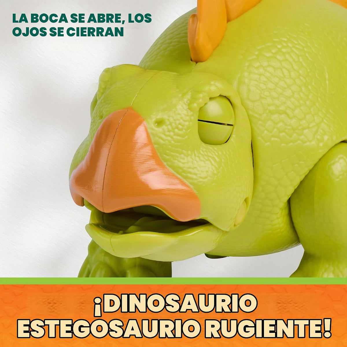 Paw Patrol: The Dino Movie, Incluye Juguete de Dinosaurio estegosaurio articulado de 10,1 cm con Sonidos y Figura de acción de Chase, Juguetes para niños y niñas preescolares, a Partir de 3 años