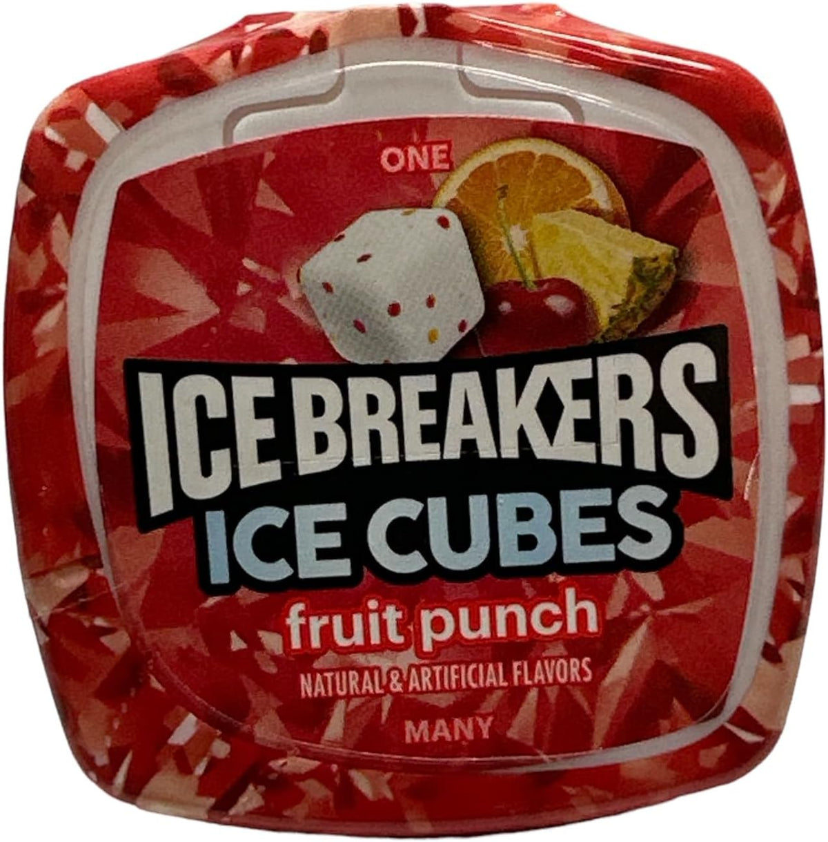 Ice Breakers Ice Cubes - Goma de Mascar sin Azúcar, Ponche de Frutas, Botellas de 40 Unidades, 2 Unidades con Tarjeta de Recetas de Marca Thisnthat, ThisNThat, CHEWING_GUM, Fruta., 2 Unidades