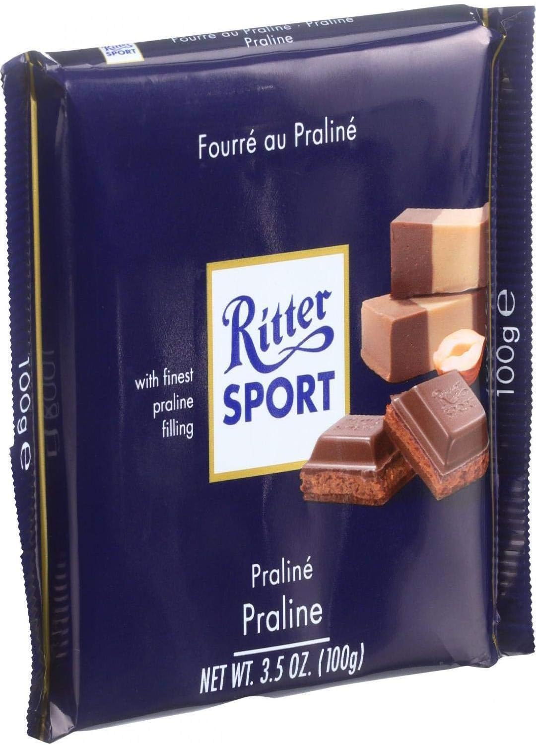 Ritter Sport Chocolate Bar Milk Chocolate Praline Filling 3.5 Oz Bars Case Of 13