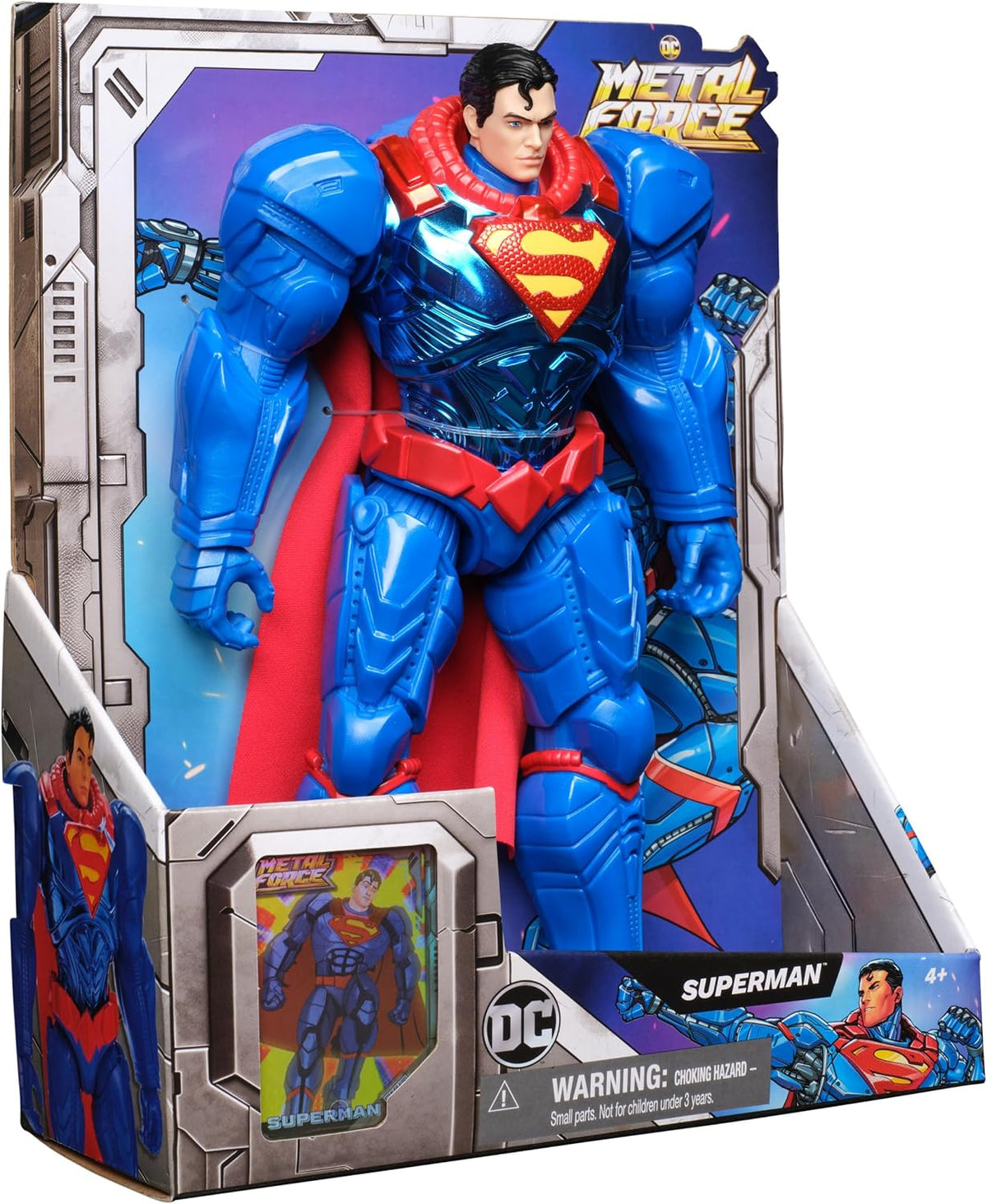DC Comics, Figura de acción de Superman de la colección Metal Force, Coleccionable de superhéroe de Gran tamaño de 30 cm, Juguetes para niños y niñas a Partir de 4 años
