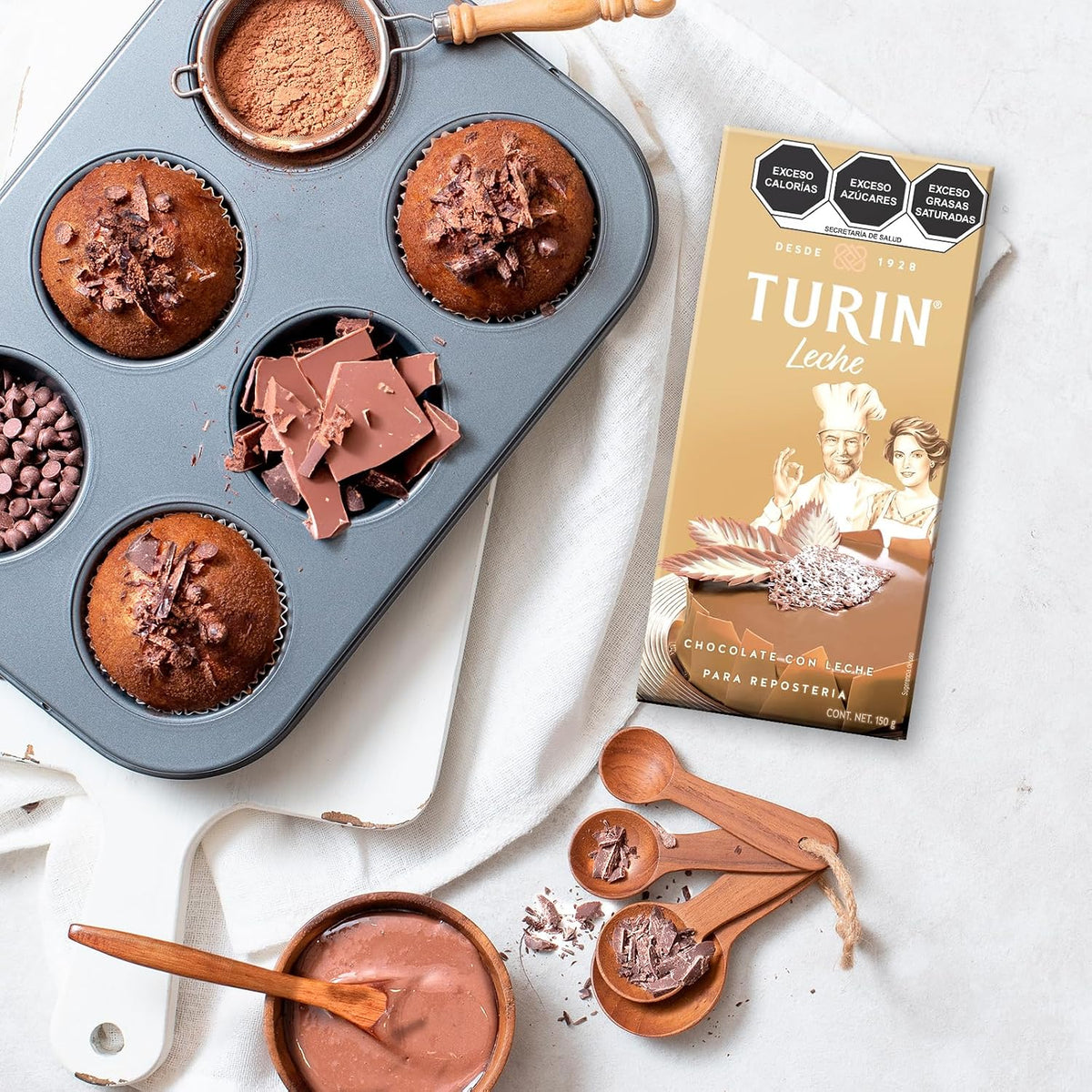 Turin Tablilla de Chocolate con Leche para Reposteria 150G