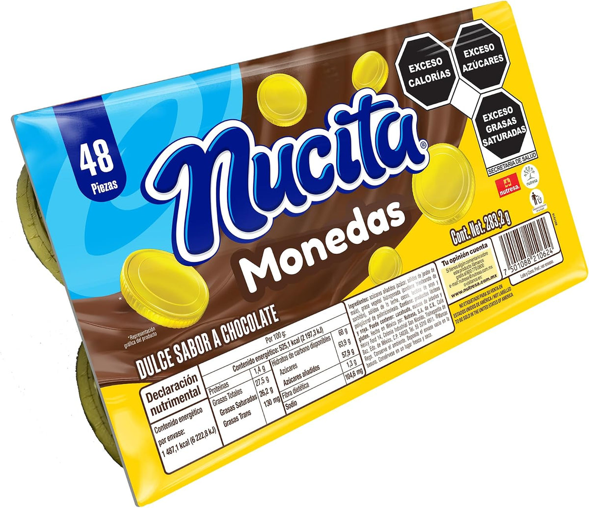 Nucita, chocolate en forma de moneda, con 48 piezas