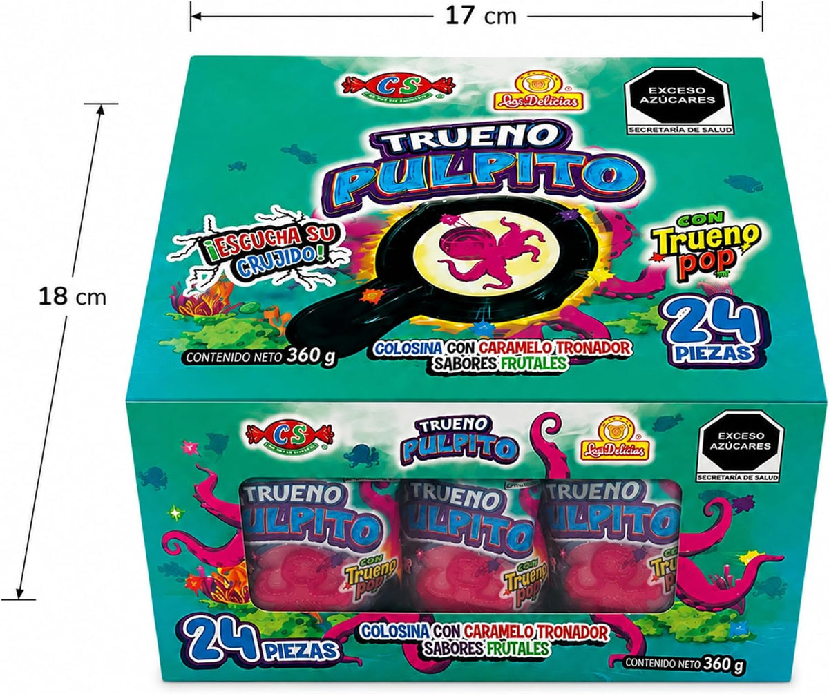 Las Delicias Trueno Pulpito Caramelos Tronadores Multicolor 84 Piezas