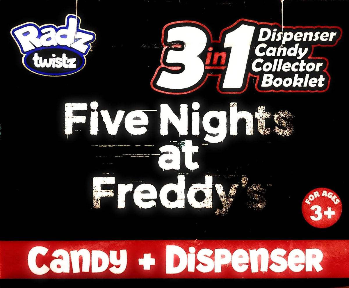 Radz Twistz Five Nights at Freddys 3 en 1 Candy + dispensador + folleto (póster) Carácter de Freddy