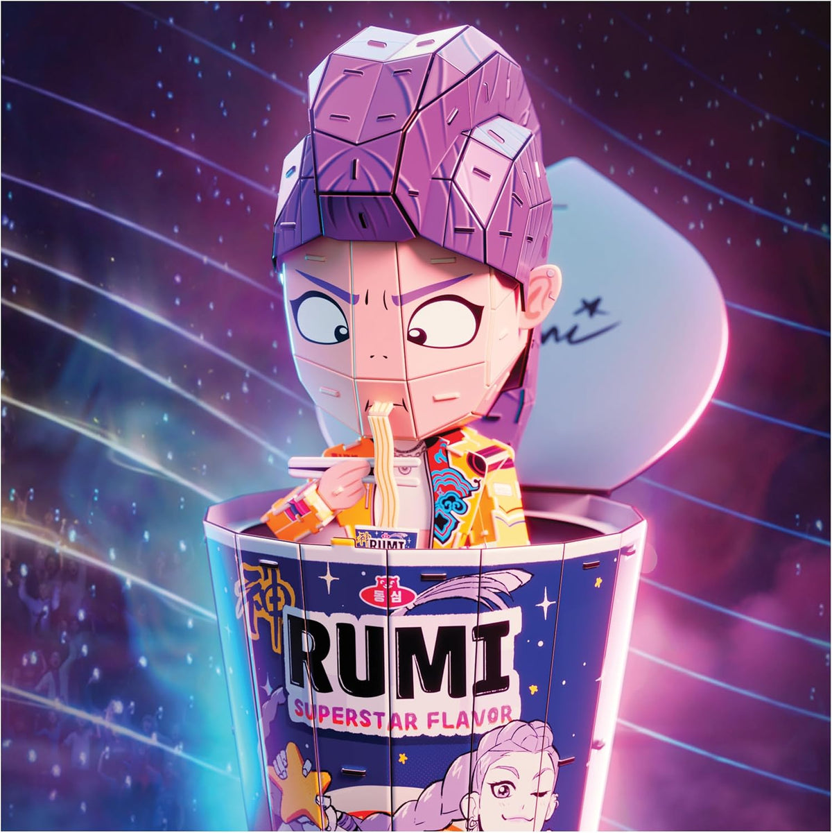 4D Build, KPOP Demon Hunters Rumi in Ramyeon Cup 3D Puzzle, Removeable Rumi Figure, KPOP Demon Hunters Collectible Model Kit, Desk Décor & Display Piece for Fans, 138 Pieces, for Ages 12 & Up
