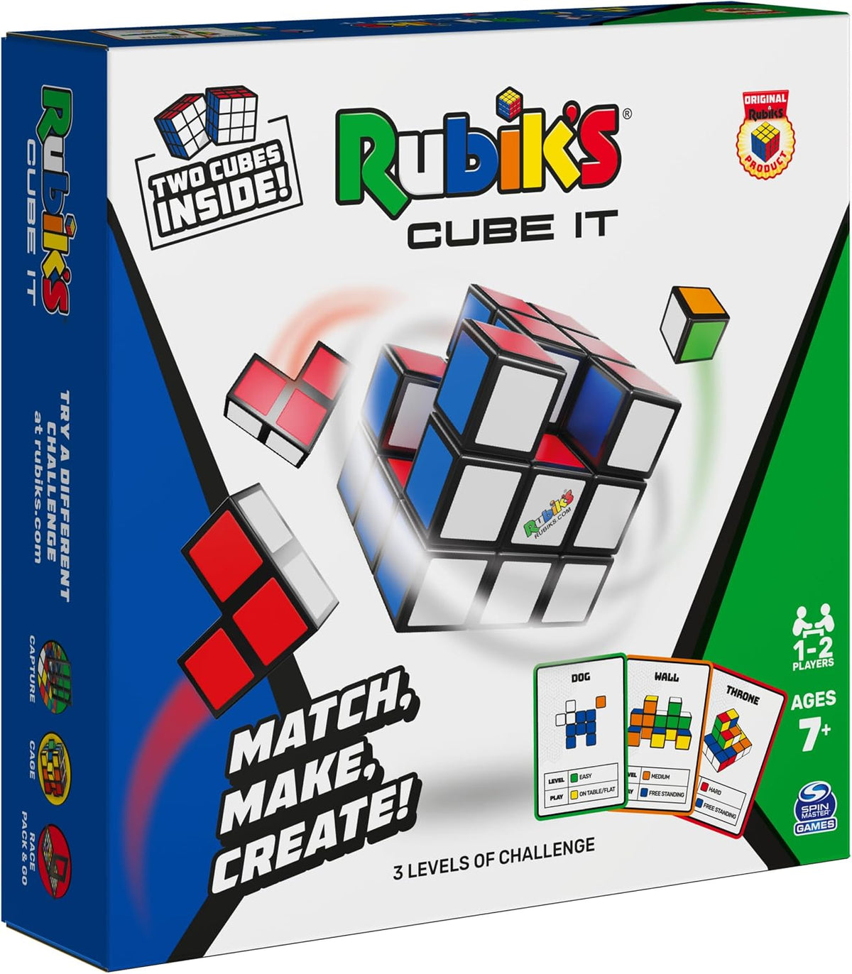 Rubik's Cube It Rompecabezas en Forma de Cubo 3D para 2 Jugadores Juego de Mesa de secuencias para aliviar el estrés para Jugar en casa o de Viaje un Regalo idóneo para niños y Adultos a Partir de 7