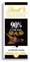 Lindt Excellence Bar (chocolate negro 90% cacao) - Paquete de 4