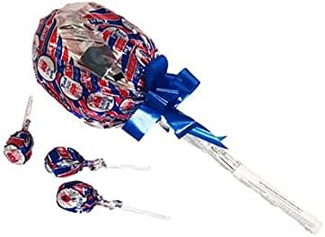 LNEE Tutsi Pop Paletota. Paleta Gigante para Regalo Rellena de 10 Paletas Tutsi Pop de Caramelo Macizo Sabor Cereza Rellenas de Goma de Mascar