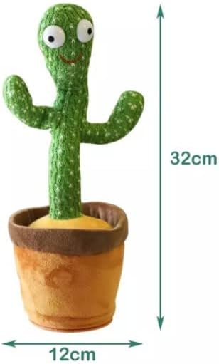 Alshopping-Juguete De Peluche De Cactus Bailarín, Juguete Electrónico De Cactus, Cactus Electrónico Que Baila con Música, Juguete Eléctrico De Planta De Peluche, Incluye 120 Músicas, Grabación y Seguirte hablar, resplandor, Recargable, Regalo para Niños