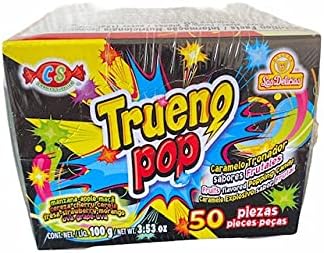 Trueno Pop Caramelo Tranador 2 Cajas con 50 Piezas 100 Gr Cada