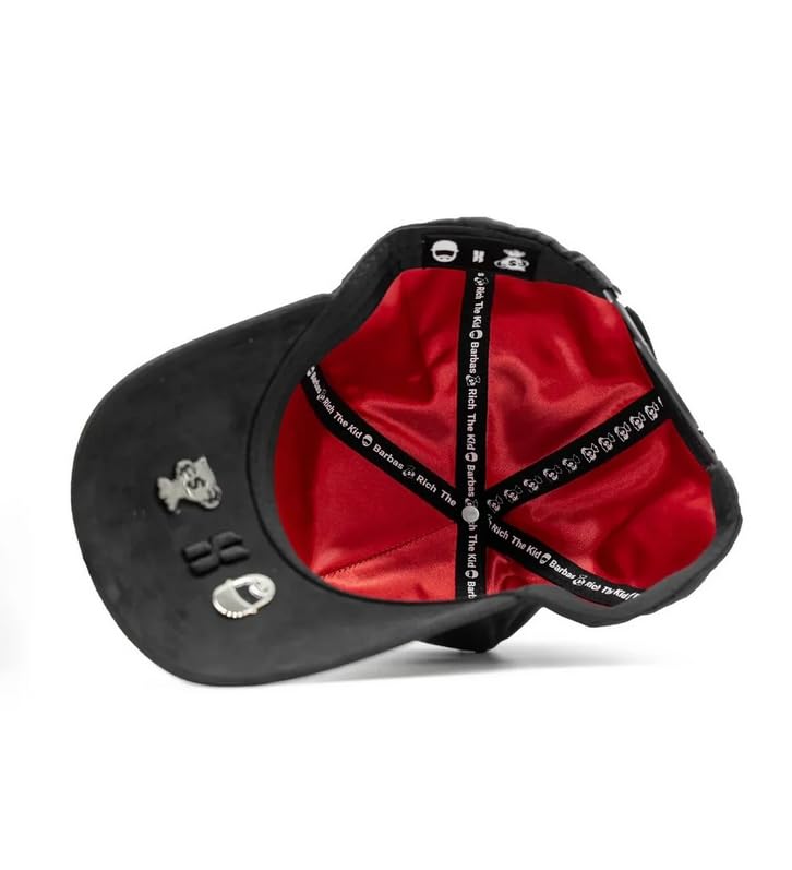 Genérico Gorra Negra con Cruz Gótica Bordada, Diseño de Flores en Relieve, Ajustable con Snapback Chrome Blackout - imagen 4