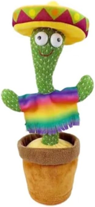 Alshopping-Juguete De Peluche De Cactus Bailarín, Juguete Electrónico De Cactus, Cactus Electrónico Que Baila con Música, Juguete Eléctrico De Planta De Peluche, Incluye 120 Músicas, Grabación y Seguirte hablar, resplandor, Recargable, Regalo para Niños