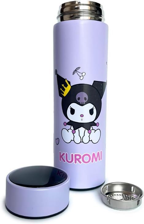 Ult Termo bonito de Acero Inoxidable de Kuromi Corazon negro Aislante de bebidas frias y calientes Kuromi Sanrio