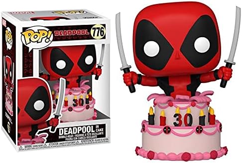 POP Marvel: Deadpool 30th - Figura de vinilo de Deadpool in Cake Funko (incluida con funda protectora de caja compatible), multicolor, 3.75 pulgadas