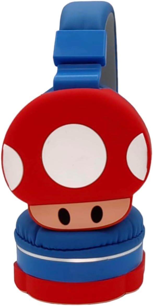Ult Audifonos de Diadema Mario Bros Auriculares con Diseño Clasico de Videojuegos - Azules