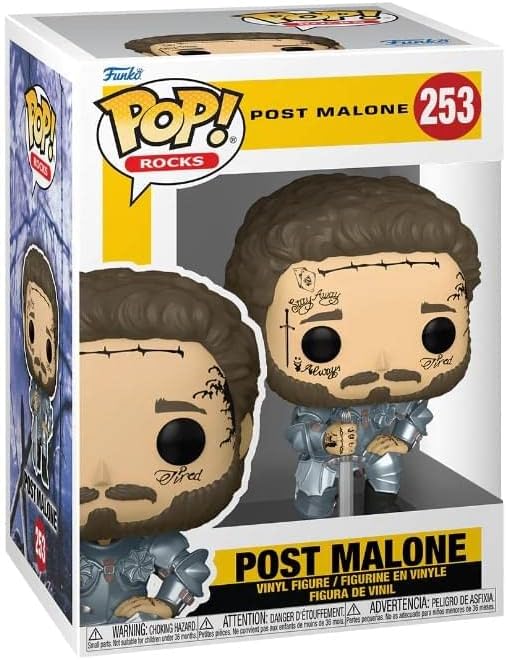 Funko Pop! Rocks: Knight Post Malone Collectible Toy - Figura de Vinilo Coleccionable - Idea de Regalo - Mercancia Oficial - Juguetes para Niños y Adultos - Music Fans - Muñeco para Coleccionistas