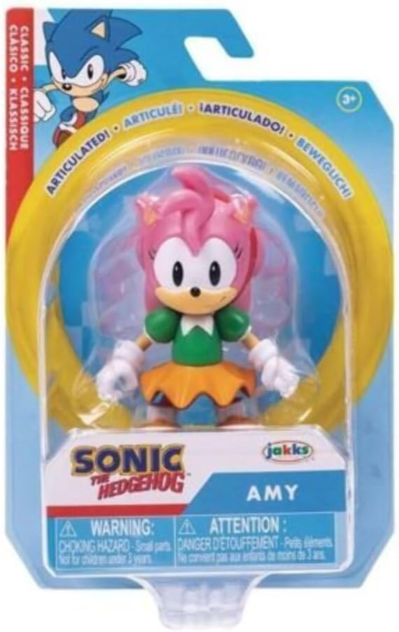 Sonic The Hedgehog Figura de acción de 2,5 Pulgadas de Amy, Juguete Coleccionable Rosa