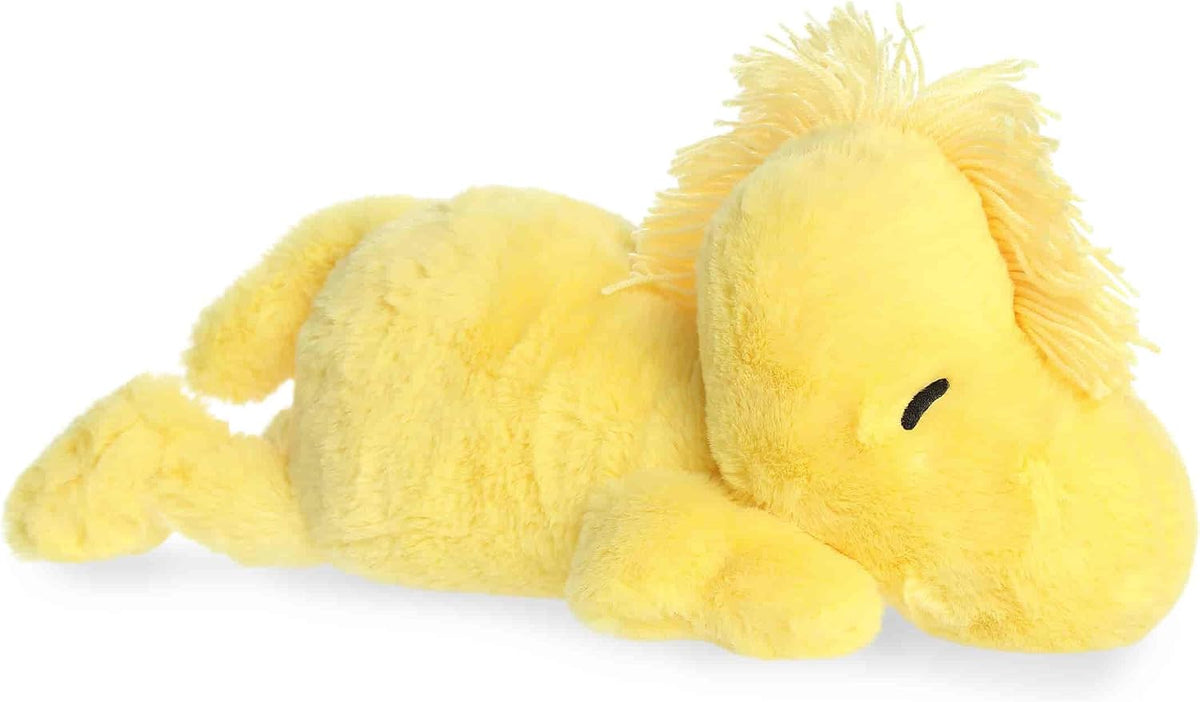 Aurora Adorable Peanuts Huggable Woodstock Animal de peluche – Juguetes con licencia oficial para todos los fans de Snoopy – Regalo nostálgico para adultos y celebraciones de cumpleaños – Amarillo