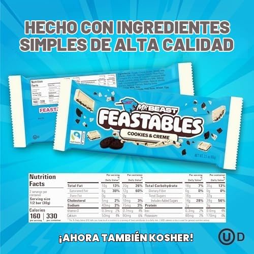 Feastables MrBeast Barra de Chocolate Cookies & Creme King Size
