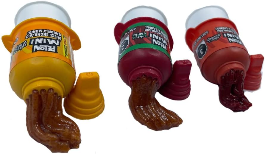 Farvisan Pelon Pelo Rico MINI Surtido, Paquete con 18 piezas, Sabores Sandia,Chamoy,Mango, 13 g C/U,Dulce Hecho en México.