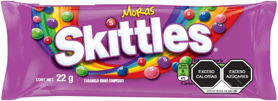 Skittles dulces caramelo suave moras 10 piezas de 22g - 220g