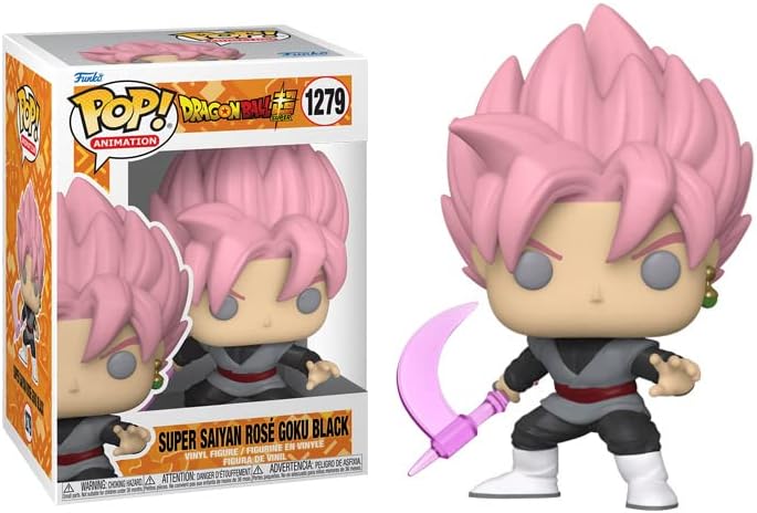POP Dragon Ball Super - Super Saiyan Rose Goku Negro con figura de vinilo translúcida de guadaña Funko (incluido con funda protectora de caja compatible), multicolor, 3.75 pulgadas
