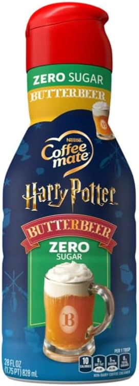 Coffee Mate Harry Potter Butterbeer Flavored Creamer, Zero Sugar Liquid Coffee Creamer 28 fl oz