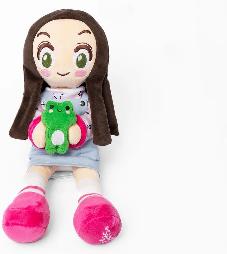 Ult Premium Peluche Lara con Rana Rhenne Scrunchie de Lara Lara Muñeca Acompañante de Aventuras Materiales Suaves Campos Verdes