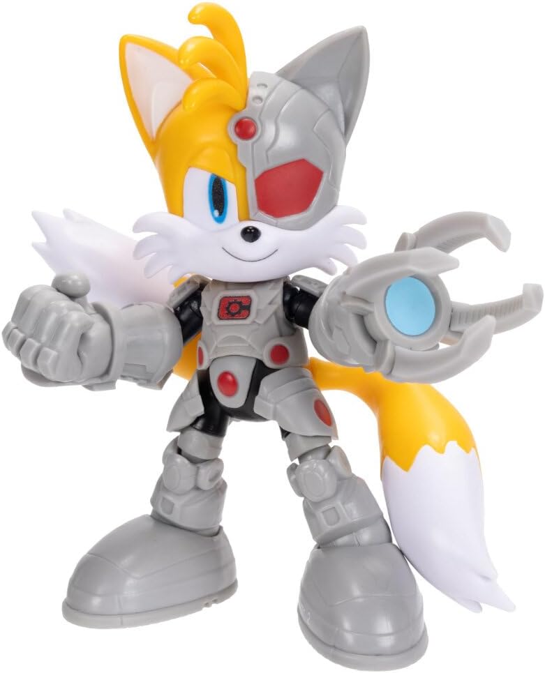 JAKKS Pacific Figura de Acción DC x Sonic The Hedgehog, Mide 5 Pulgadas, Tails como Cyborg