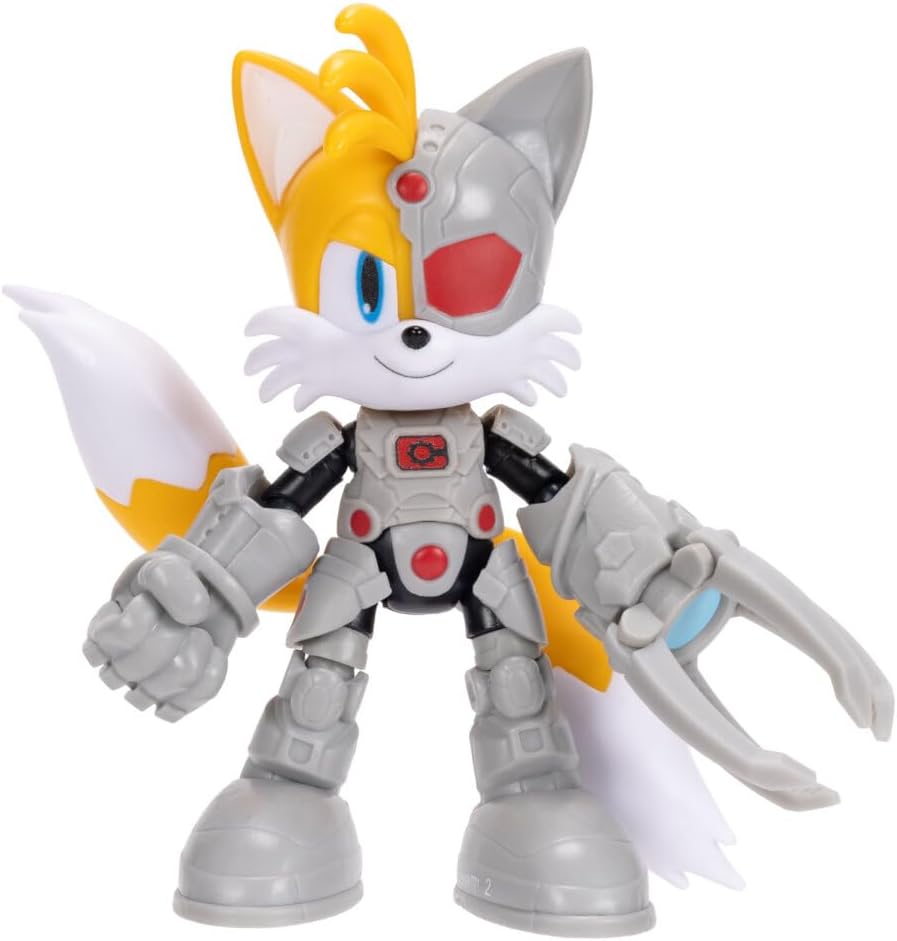 JAKKS Pacific Figura de Acción DC x Sonic The Hedgehog, Mide 5 Pulgadas, Tails como Cyborg