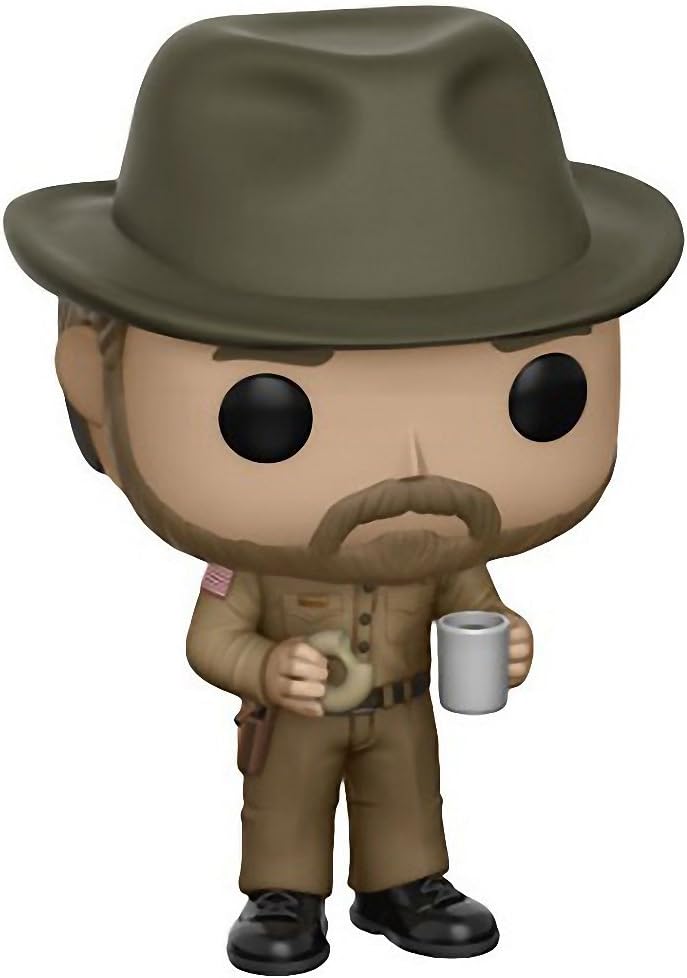 Funko Stranger Things – Chief Hopper con Donut Pop! Figura de vinilo (incluye funda protectora compatible con caja pop)
