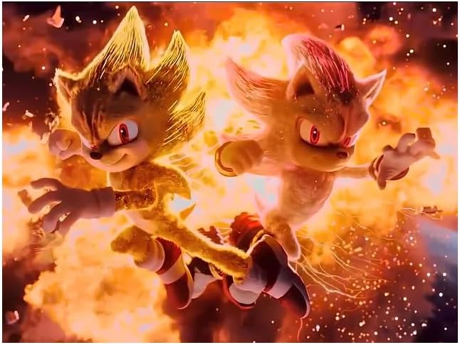 JAKKS Pacific Sonic The Hedgehog Juego de figuras de acción Super Sonic y Super Shadow con luz