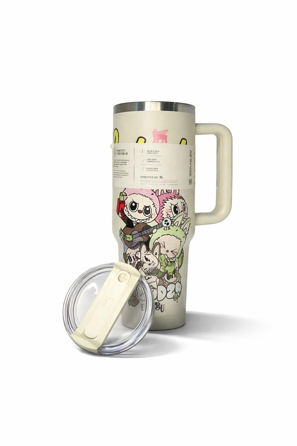 Generico Termo de Agua con Asa, 40 oz, 1.18 L, Color Crema con Diseño de Criaturas de Fantasia, Edicion Especial - imagen 2