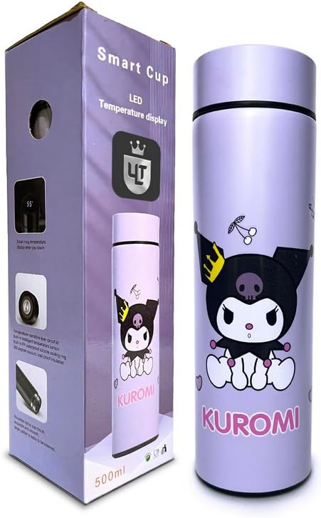 Ult Termo bonito de Acero Inoxidable de Kuromi Corazon negro Aislante de bebidas frias y calientes Kuromi Sanrio - imagen 3